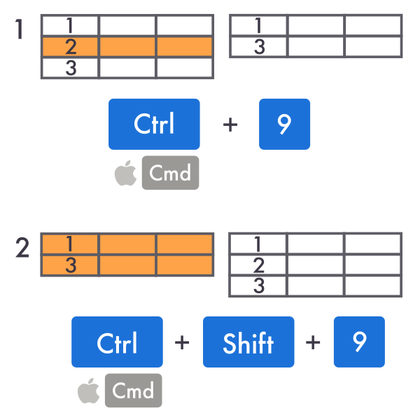 Скрытие строк в Excel