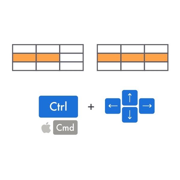 Расширение области выделения в Excel